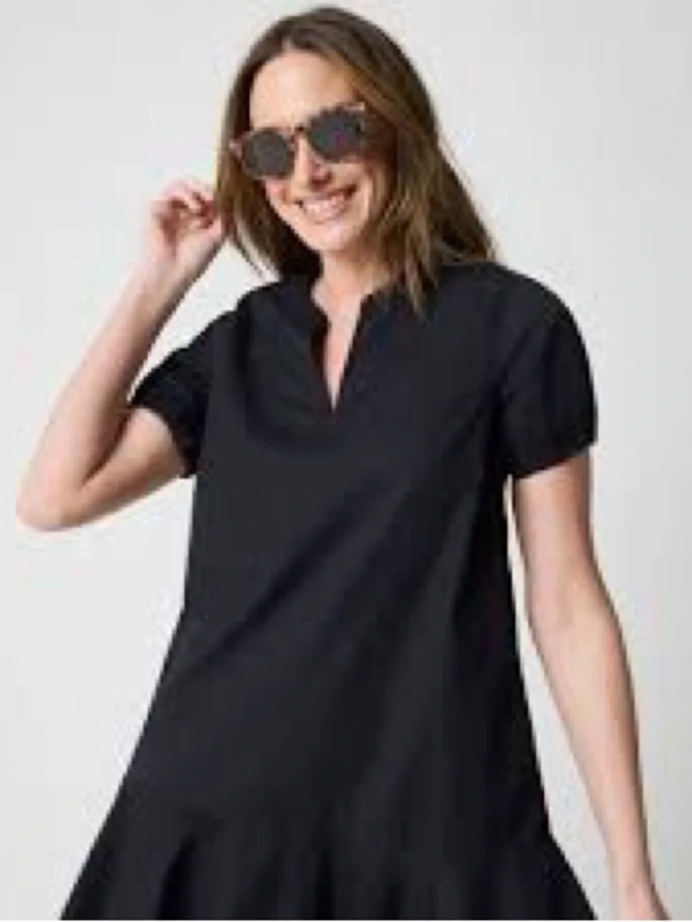 JCREW mini shirt dress cotton Black Short Sleeve Polo Dress 2 BNWT